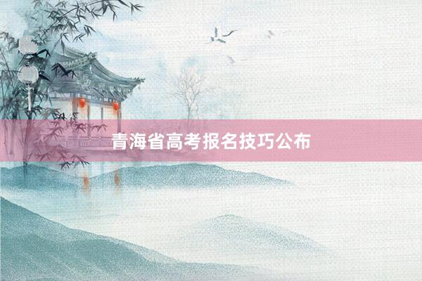 青海省高考报名技巧公布
